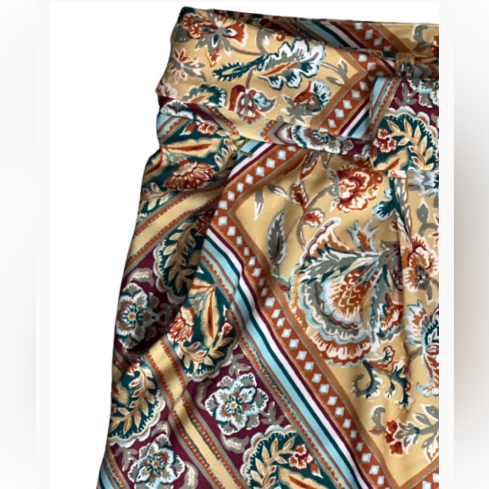 Cato Boho Wide Leg Pants Women’s Multicolor Geometric Floral Print - Picture 7 of 11